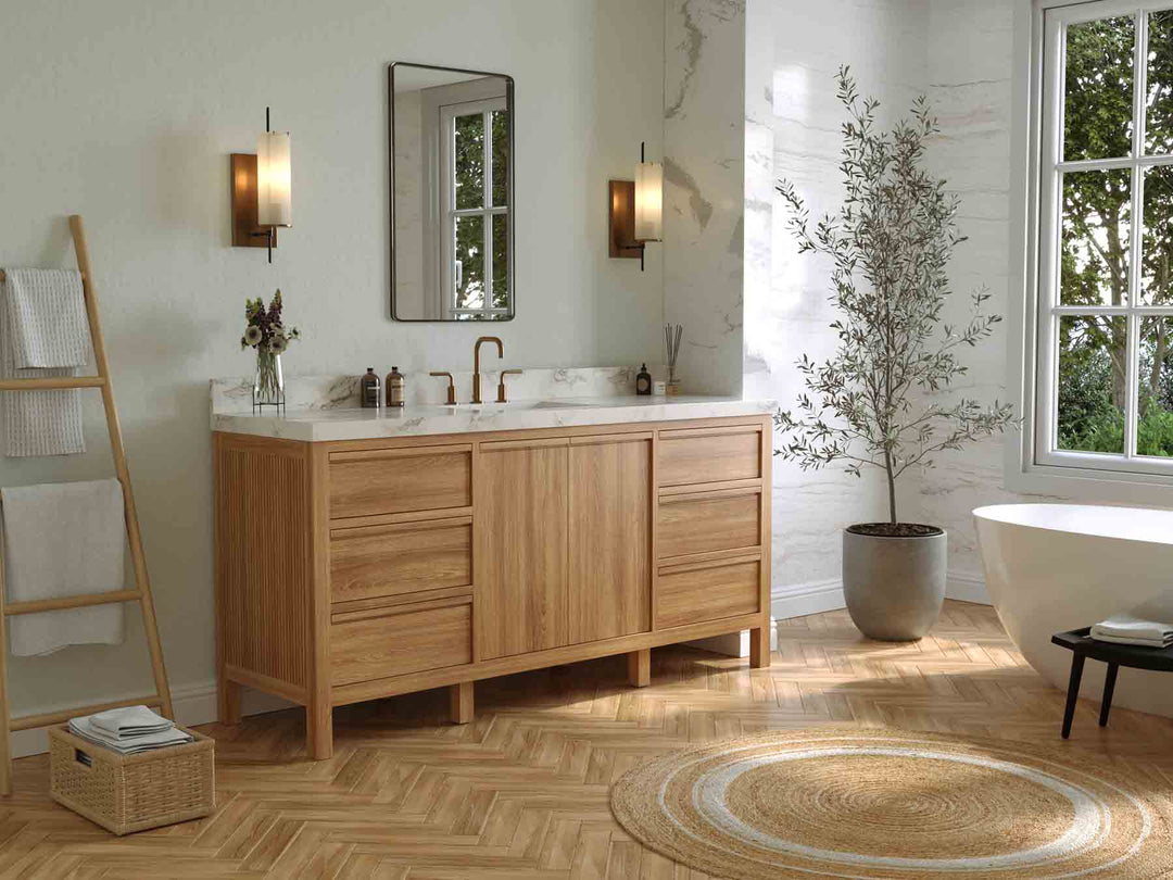 Elizabeth Teak Wood 72 in. W x 22 in. D Single Sink Bathroom Vanity - Willow Bath and Vanity