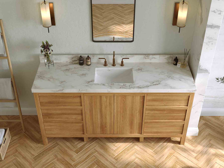 Elizabeth Teak Wood 72 in. W x 22 in. D Single Sink Bathroom Vanity - photo 6