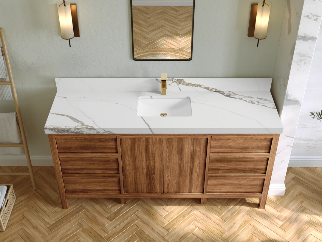 Elizabeth Teak Wood 72 in. W x 22 in. D Single Sink Bathroom Vanity - Willow Bath and Vanity