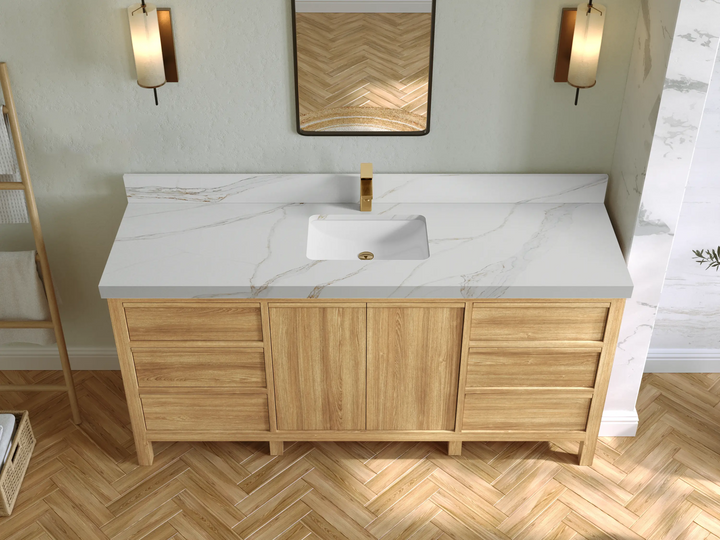 Elizabeth Teak Wood 72 in. W x 22 in. D Single Sink Bathroom Vanity - photo 19