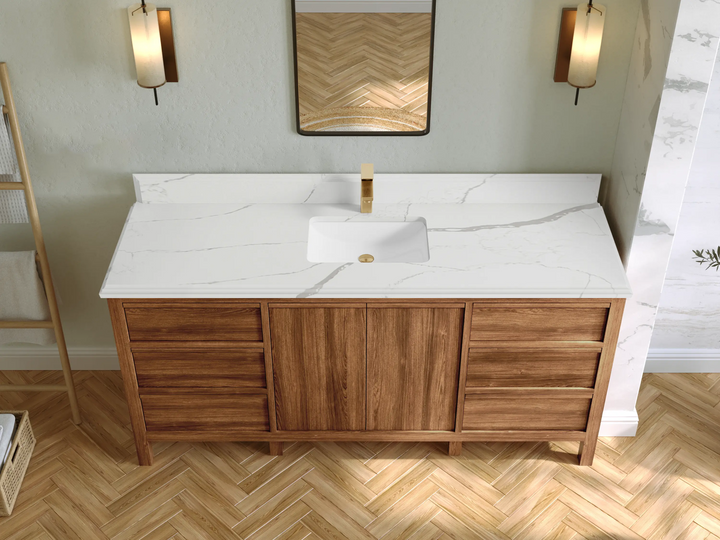 Elizabeth Teak Wood 72 in. W x 22 in. D Single Sink Bathroom Vanity - photo 20