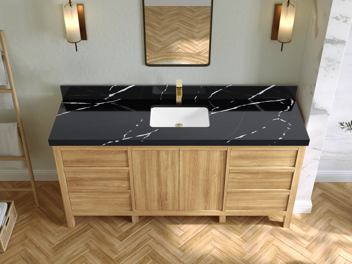 Elizabeth Teak Wood 72 in. W x 22 in. D Single Sink Bathroom Vanity - photo 11