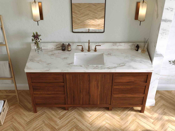 Elizabeth Teak Wood 72 in. W x 22 in. D Single Sink Bathroom Vanity - photo 5