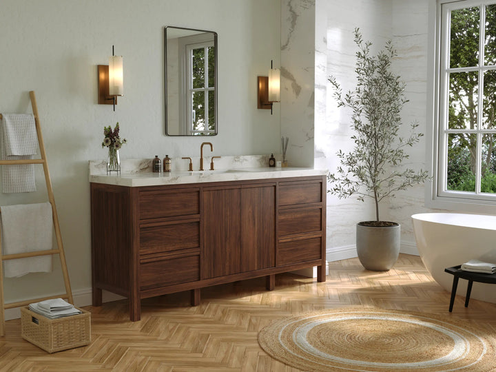 Elizabeth Teak Wood 72 in. W x 22 in. D Single Sink Bathroom Vanity - photo 2