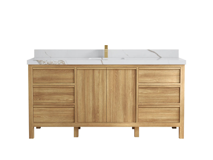 Elizabeth Teak Wood 72 in. W x 22 in. D Single Sink Bathroom Vanity - photo 14