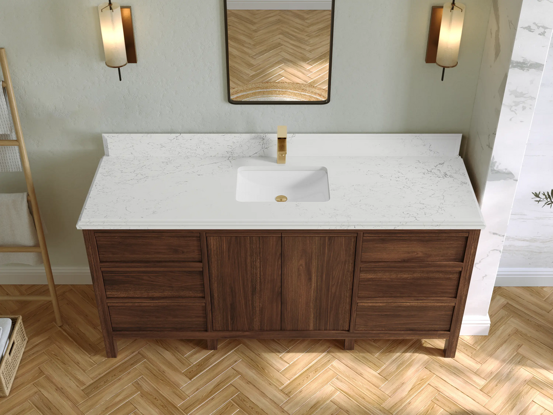 Elizabeth Teak Wood 72 in. W x 22 in. D Single Sink Bathroom Vanity - Willow Bath and Vanity
