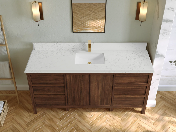 Elizabeth Teak Wood 72 in. W x 22 in. D Single Sink Bathroom Vanity - photo 22