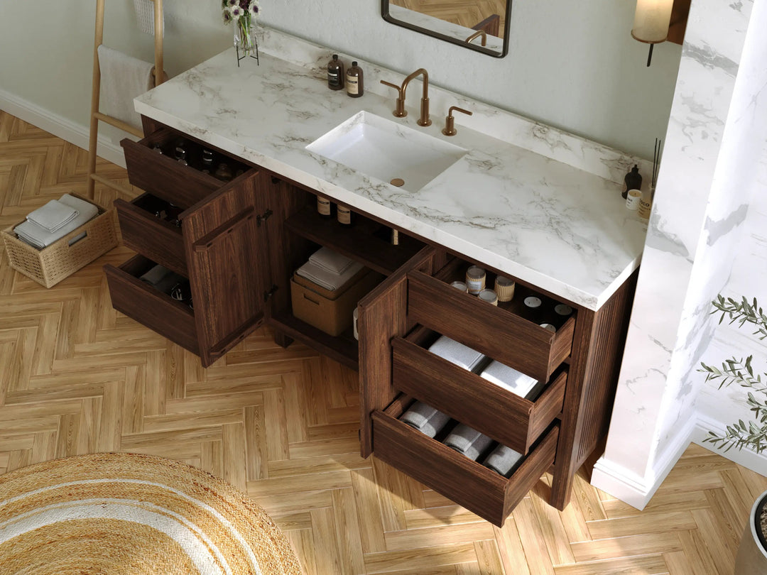 Elizabeth Teak Wood 72 in. W x 22 in. D Single Sink Bathroom Vanity - Willow Bath and Vanity