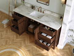 Elizabeth Teak Wood 72 in. W x 22 in. D Single Sink Bathroom Vanity - photo 3