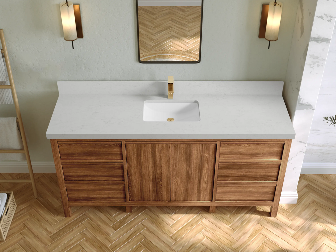 Elizabeth Teak Wood 72 in. W x 22 in. D Single Sink Bathroom Vanity - Willow Bath and Vanity