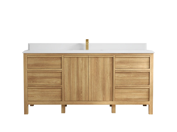 Elizabeth Teak Wood 72 in. W x 22 in. D Single Sink Bathroom Vanity - photo 26