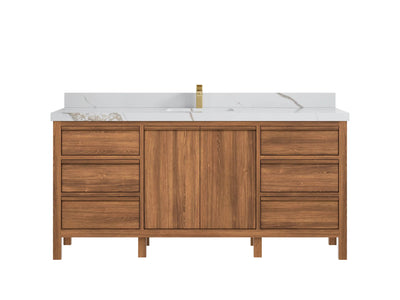 Elizabeth Teak Wood 72 in. W x 22 in. D Single Sink Bathroom Vanity - Willow Bath and Vanity