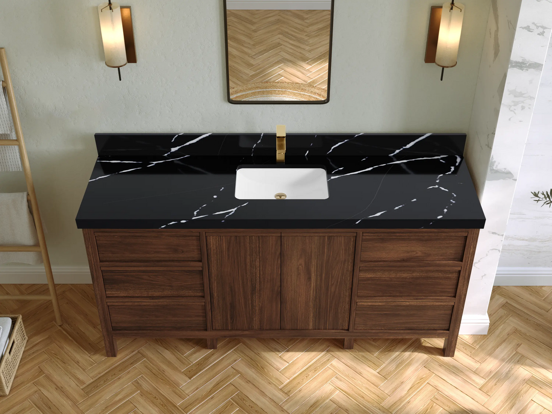 Elizabeth Teak Wood 72 in. W x 22 in. D Single Sink Bathroom Vanity - Willow Bath and Vanity