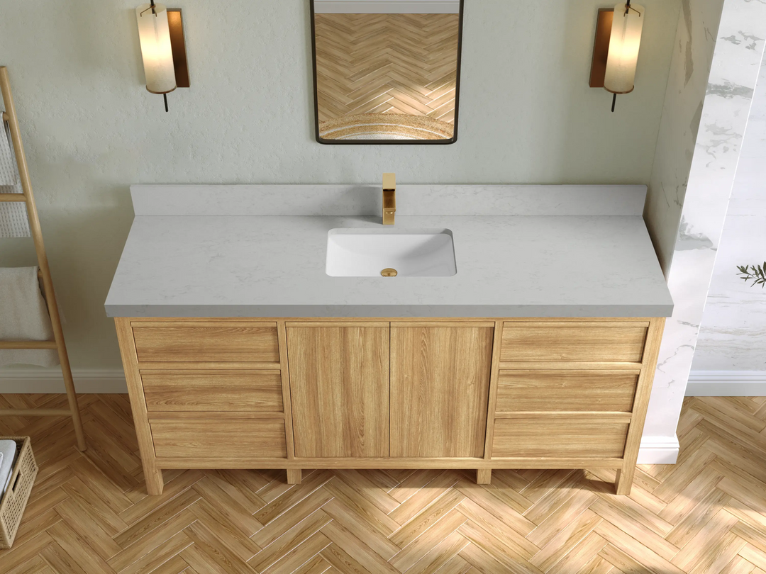 Elizabeth Teak Wood 72 in. W x 22 in. D Single Sink Bathroom Vanity - Willow Bath and Vanity