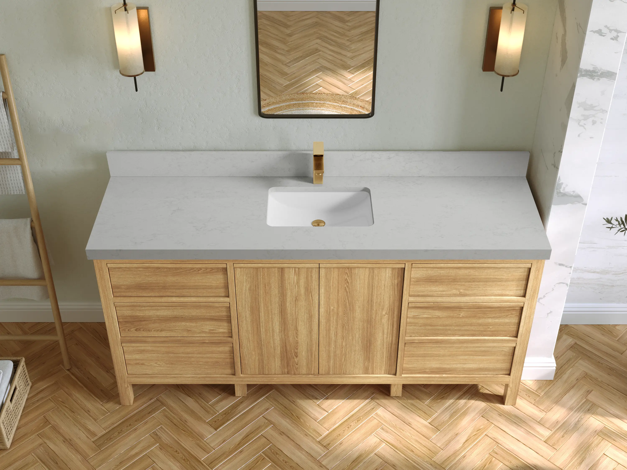 Elizabeth Teak Wood 72 in. W x 22 in. D Single Sink Bathroom Vanity - Willow Bath and Vanity
