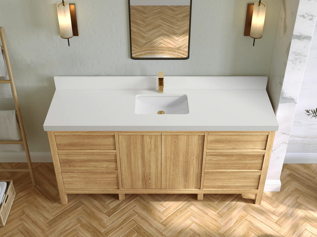 Elizabeth Teak Wood 72 in. W x 22 in. D Single Sink Bathroom Vanity - Willow Bath and Vanity