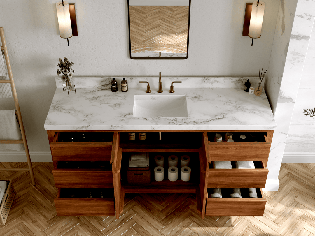 Elizabeth Teak Wood 72 in. W x 22 in. D Single Sink Bathroom Vanity - Willow Bath and Vanity