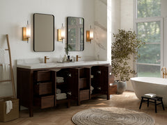 Elizabeth Teak Wood 84 in. W x 22 in. D Double Sink Bathroom Vanity - photo 3