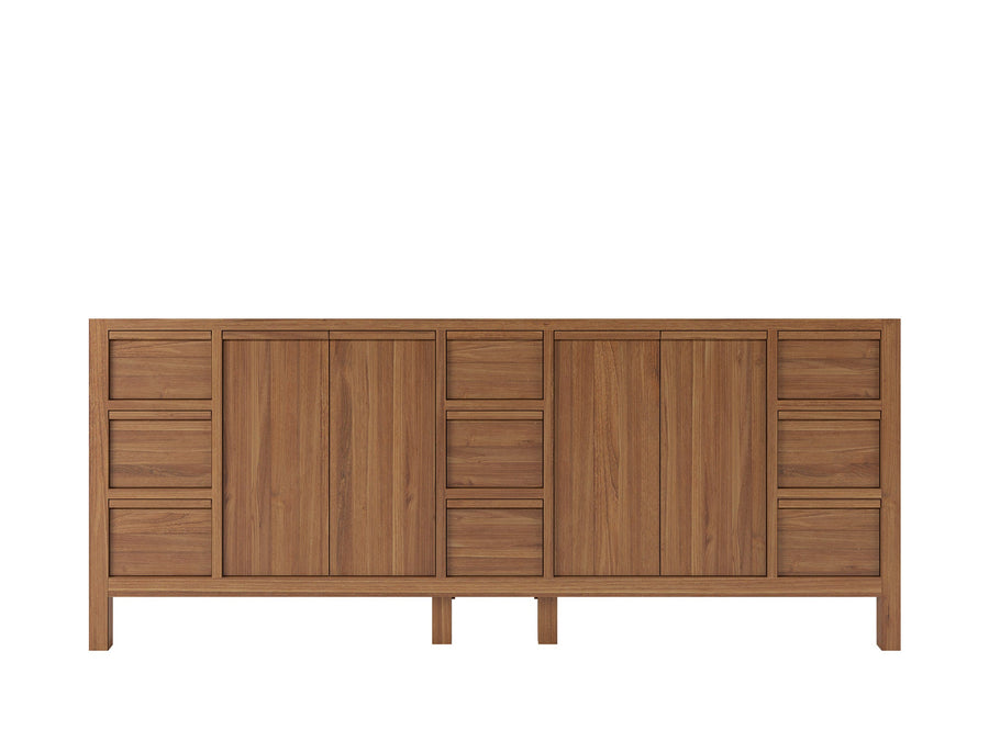 Elizabeth Teak Wood 84 in. W x 22 in. D Double Sink Vanity Cabinet