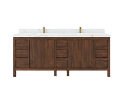 Elizabeth Teak Wood 84 in. W x 22 in. D Double Sink Bathroom Vanity - photo 1