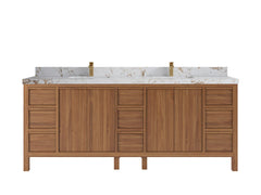 Elizabeth Teak Wood 84 in. W x 22 in. D Double Sink Bathroom Vanity - photo 22