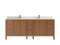Elizabeth Teak Wood 84 in. W x 22 in. D Double Sink Bathroom Vanity - photo 25