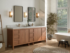 Elizabeth Teak Wood 84 in. W x 22 in. D Double Sink Bathroom Vanity - photo 2