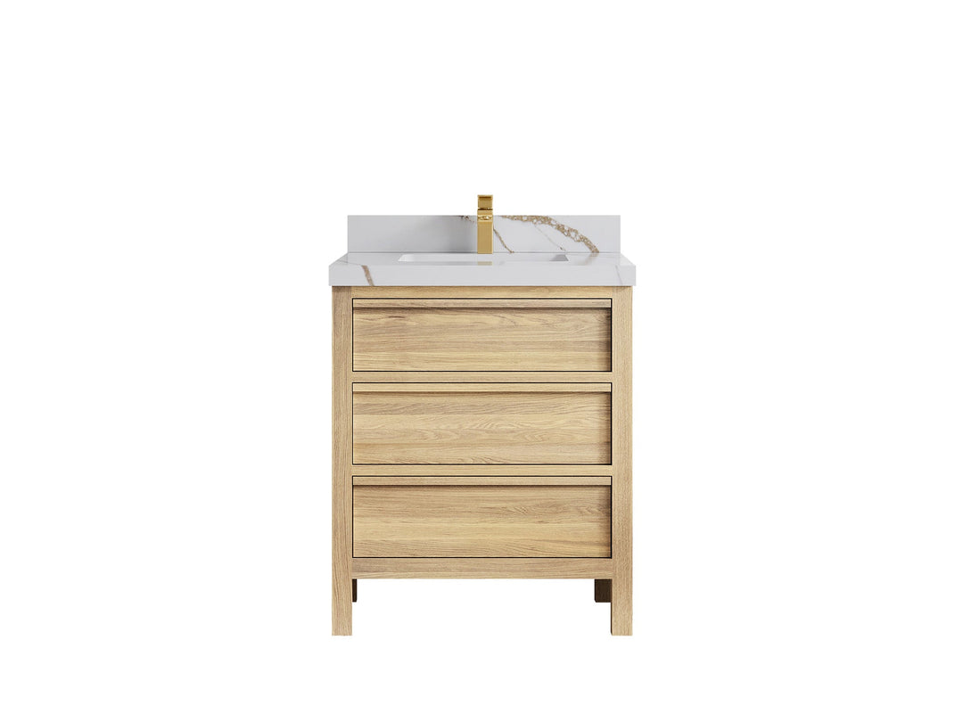 Elizabeth White Oak 30 in. W x 22 in. D Single Sink Bathroom Vanity - Willow Bath and Vanity
