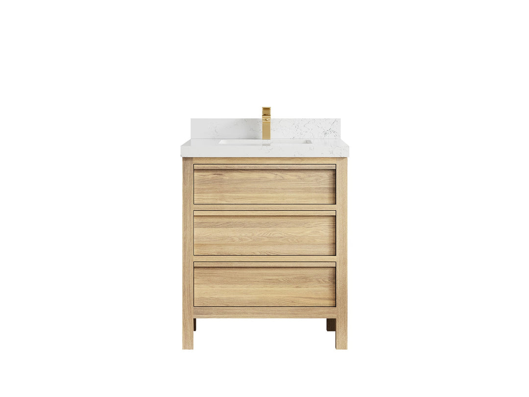 Elizabeth White Oak 30 in. W x 22 in. D Single Sink Bathroom Vanity - Willow Bath and Vanity