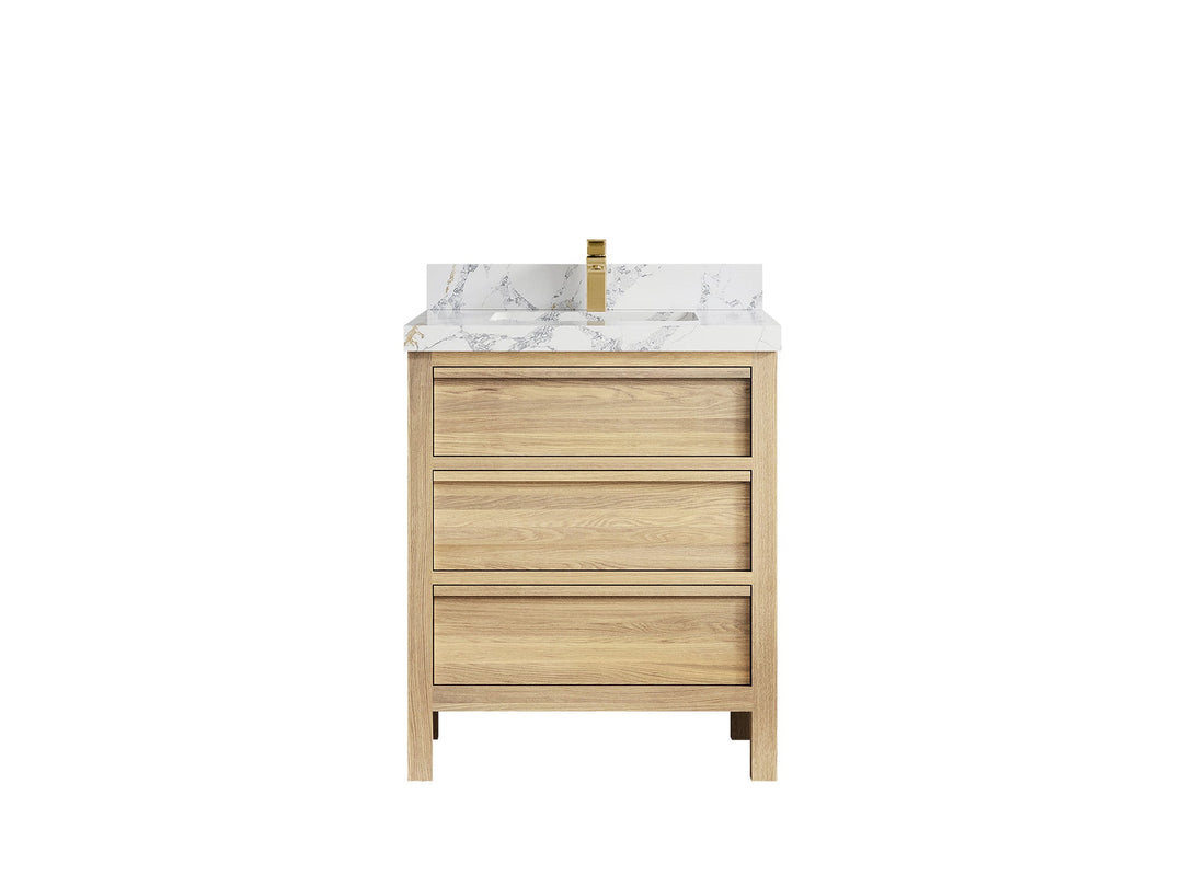 Elizabeth White Oak 30 in. W x 22 in. D Single Sink Bathroom Vanity - Willow Bath and Vanity