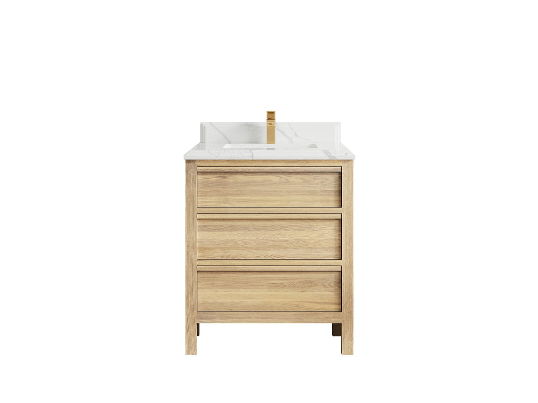 Elizabeth White Oak 30 in. W x 22 in. D Single Sink Bathroom Vanity - Willow Bath and Vanity