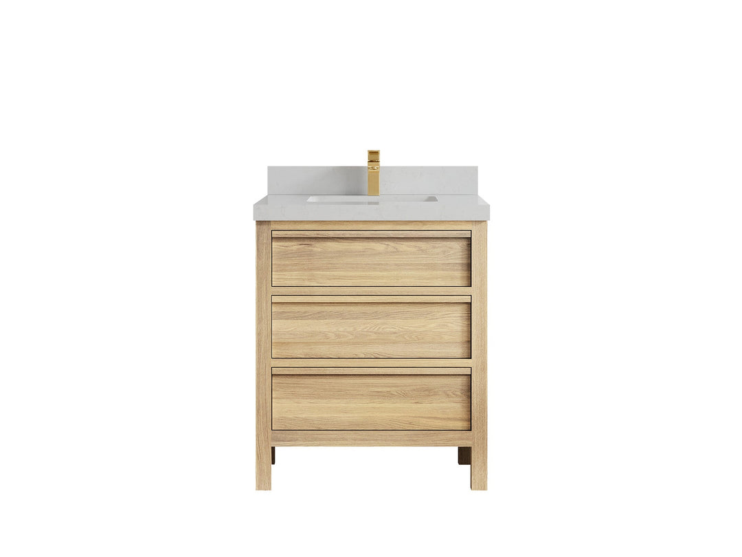 Elizabeth White Oak 30 in. W x 22 in. D Single Sink Bathroom Vanity - Willow Bath and Vanity