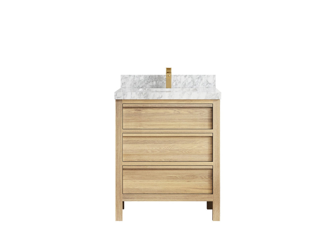 Elizabeth White Oak 30 in. W x 22 in. D Single Sink Bathroom Vanity - Willow Bath and Vanity