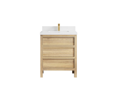 Elizabeth White Oak 30 in. W x 22 in. D Single Sink Bathroom Vanity - Willow Bath and Vanity