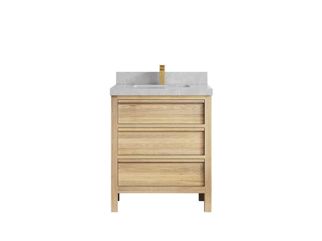 Elizabeth White Oak 30 in. W x 22 in. D Single Sink Bathroom Vanity - Willow Bath and Vanity