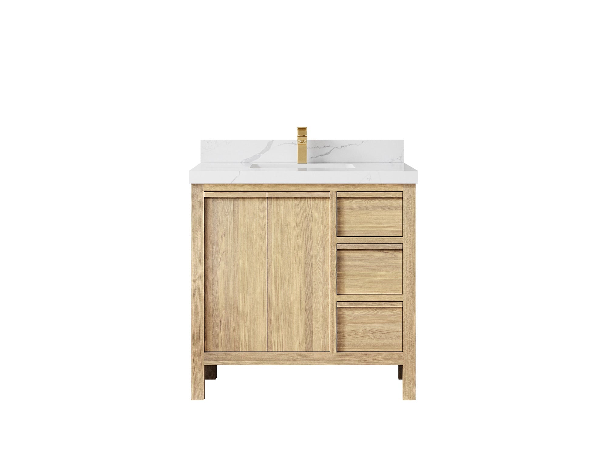 Elizabeth White Oak 36 in. W x 22 in. D Center Sink Bathroom Vanity - Willow Bath and Vanity