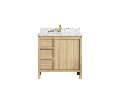 Elizabeth White Oak 36 in. W x 22 in. D Center Sink Bathroom Vanity - Willow Bath and Vanity