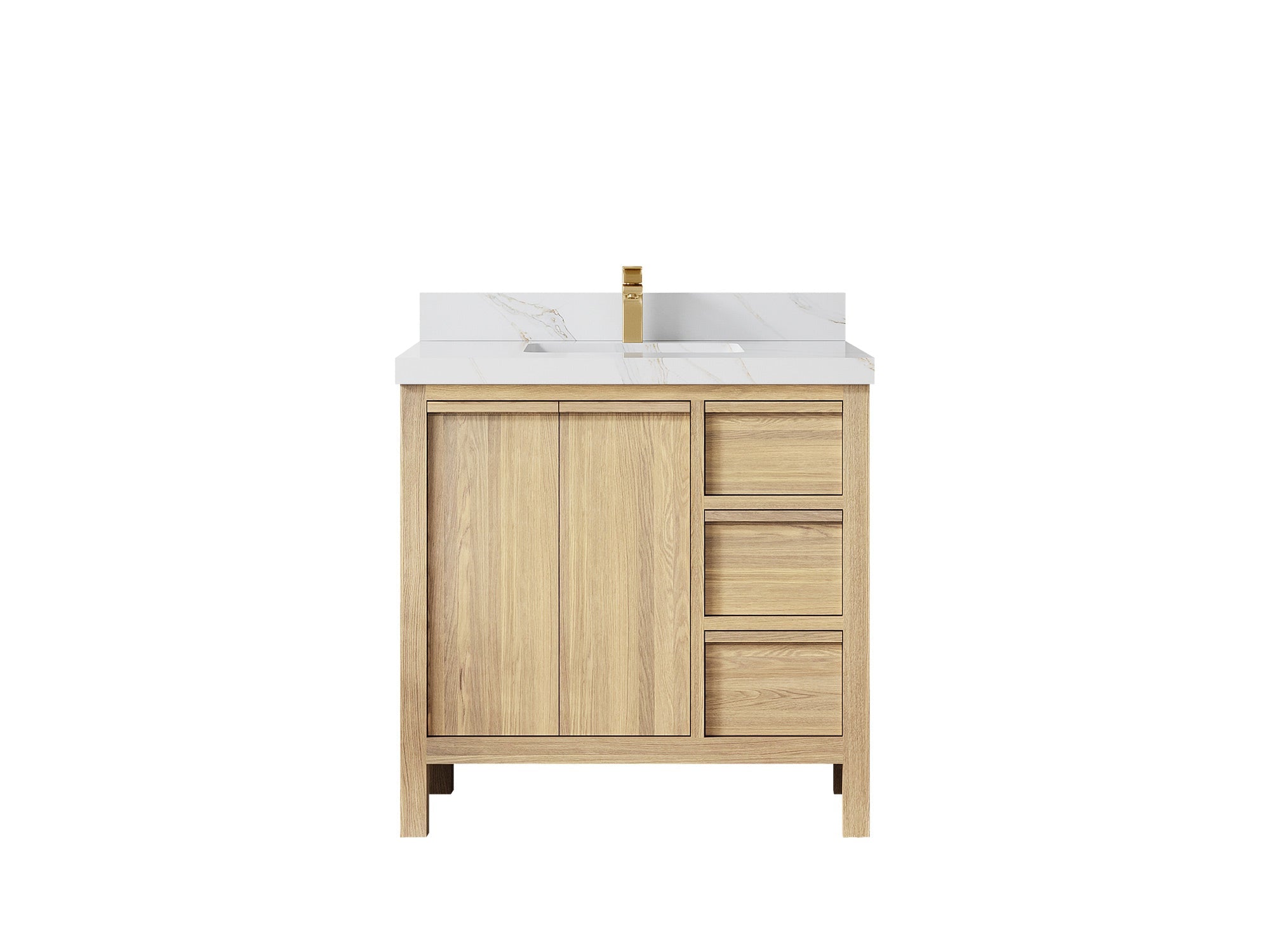 Elizabeth White Oak 36 in. W x 22 in. D Center Sink Bathroom Vanity - Willow Bath and Vanity