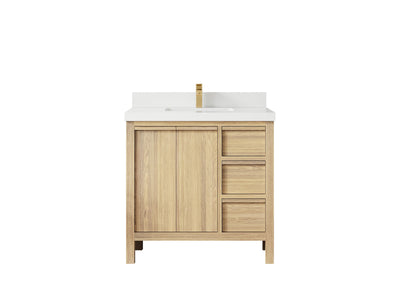 Elizabeth White Oak 36 in. W x 22 in. D Center Sink Bathroom Vanity - Willow Bath and Vanity