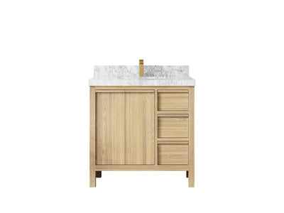 Elizabeth White Oak 36 in. W x 22 in. D Center Sink Bathroom Vanity - Willow Bath and Vanity