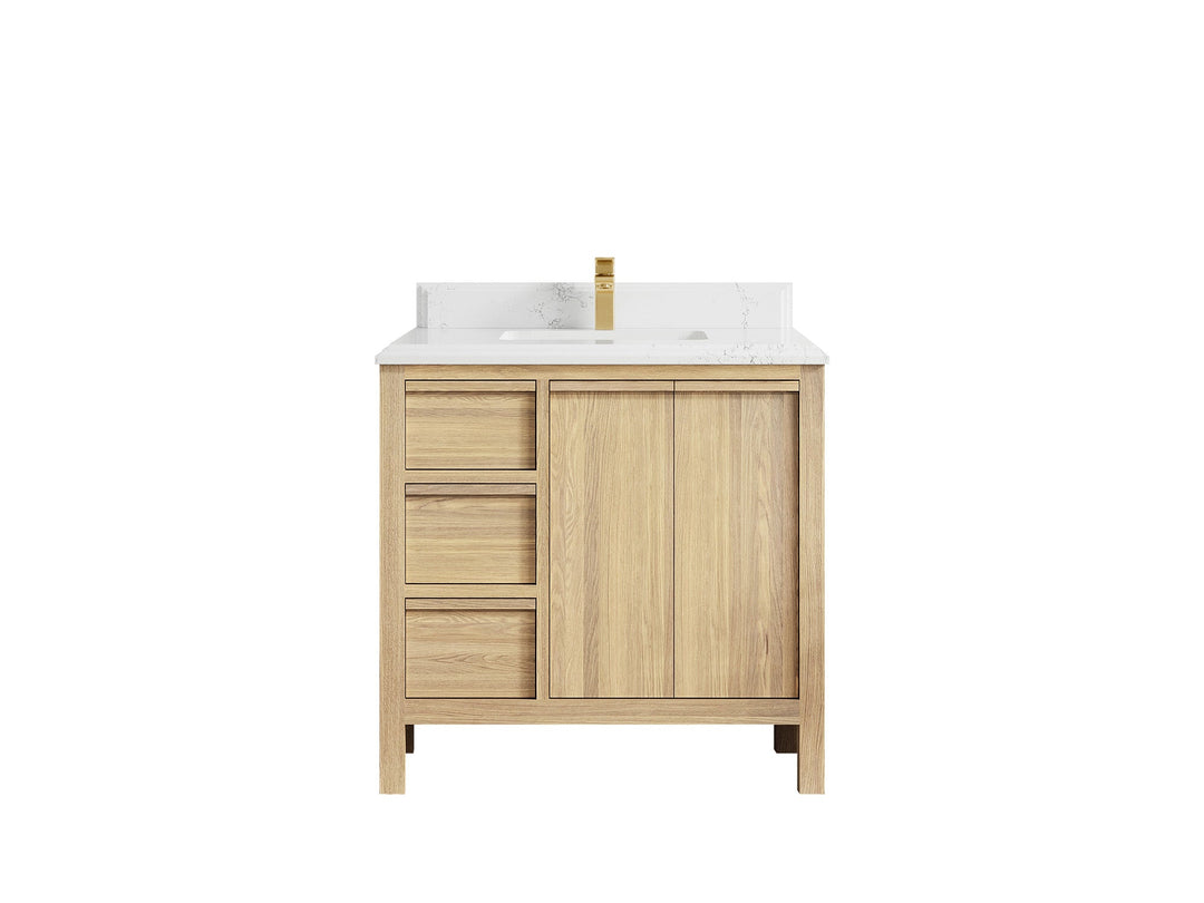 Elizabeth White Oak 36 in. W x 22 in. D Center Sink Bathroom Vanity - Willow Bath and Vanity