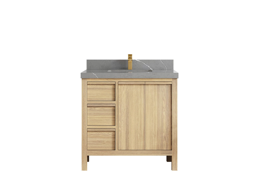 Elizabeth White Oak 36 in. W x 22 in. D Center Sink Bathroom Vanity - Willow Bath and Vanity