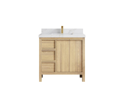 Elizabeth White Oak 36 in. W x 22 in. D Center Sink Bathroom Vanity - Willow Bath and Vanity