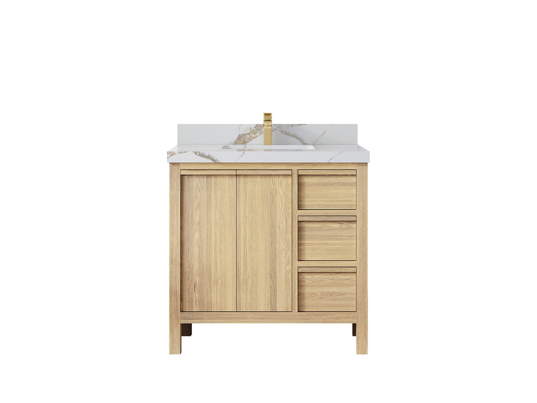 Elizabeth White Oak 36 in. W x 22 in. D Center Sink Bathroom Vanity - Willow Bath and Vanity