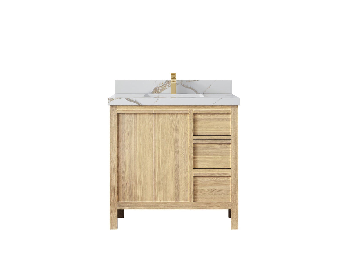 Elizabeth White Oak 36 in. W x 22 in. D Center Sink Bathroom Vanity - Willow Bath and Vanity