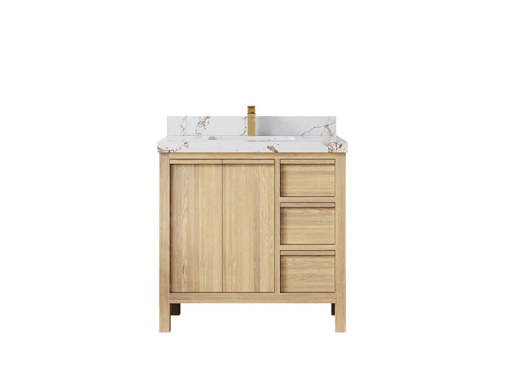 Elizabeth White Oak 36 in. W x 22 in. D Center Sink Bathroom Vanity - photo 1