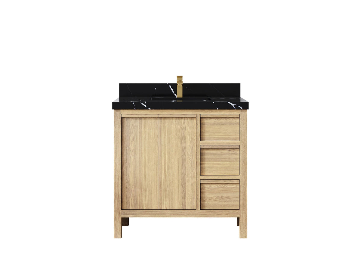 Elizabeth White Oak 36 in. W x 22 in. D Center Sink Bathroom Vanity - Willow Bath and Vanity