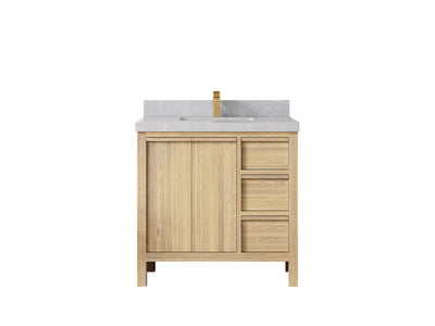 Elizabeth White Oak 36 in. W x 22 in. D Center Sink Bathroom Vanity - Willow Bath and Vanity