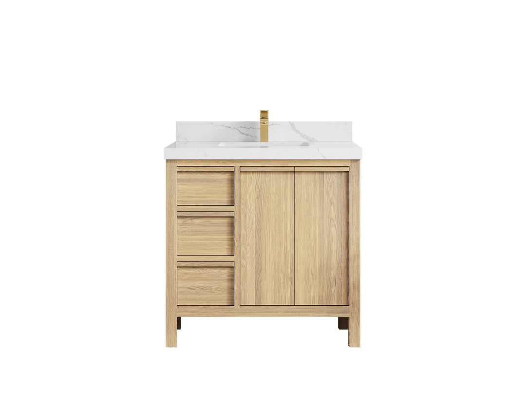 Elizabeth White Oak 36 in. W x 22 in. D Center Sink Bathroom Vanity - Willow Bath and Vanity