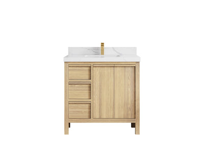 Elizabeth White Oak 36 in. W x 22 in. D Center Sink Bathroom Vanity - Willow Bath and Vanity